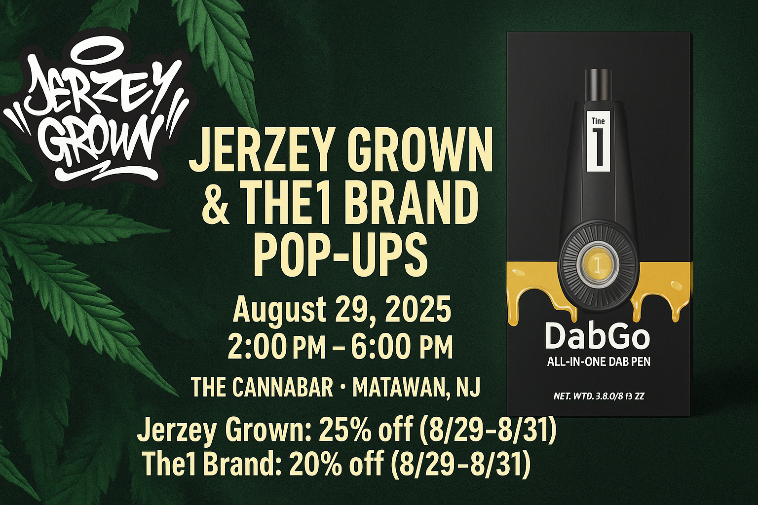 Jerzey Grown and The1 Brand Pop-up Events